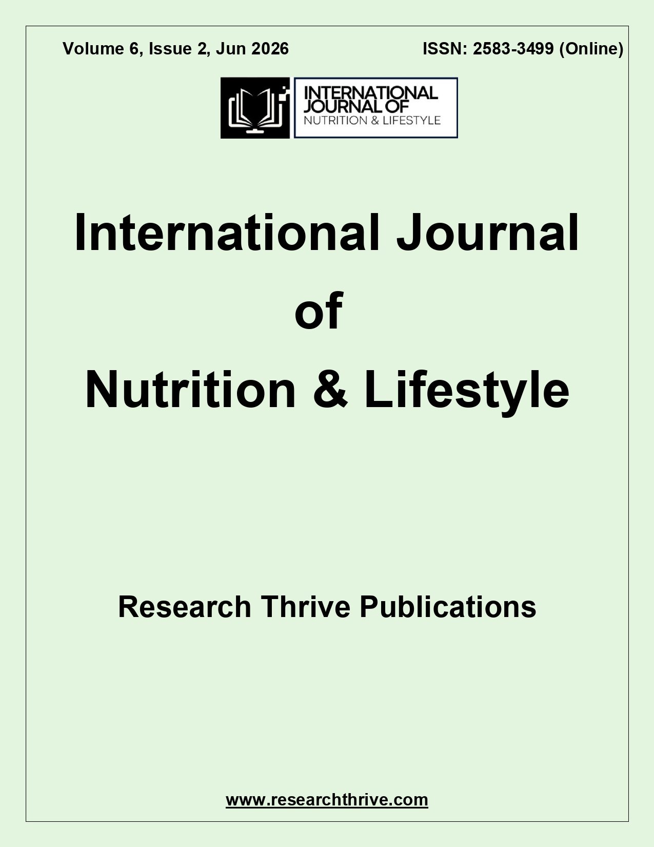 					View Vol. 6 No. 2 (2026): International Journal of Nutrition & Lifestyle
				